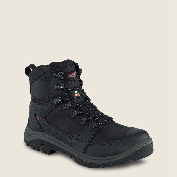 Red Wing Mens Trades - 6-inch Side-zip Waterproof Csa Toe - Safety Boots Black - 6842XAUWY